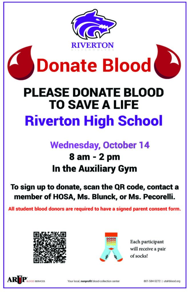 Flyer with information about the Hosa Blood Drive