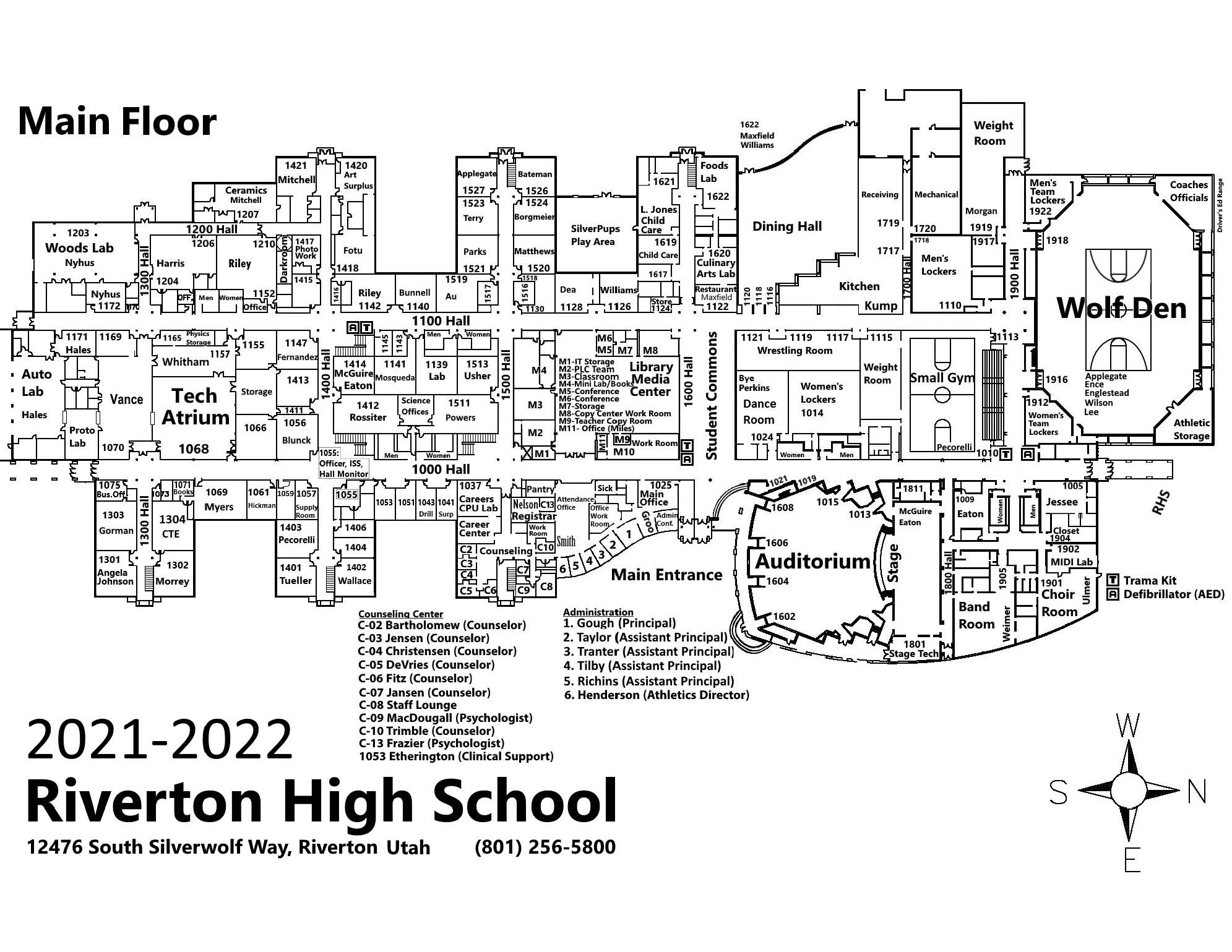 Picture of the Map of the Bottom Floor of RHS